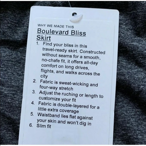 New  Lululemon boulevard bliss skirt gray  new - Picture 7 of 8